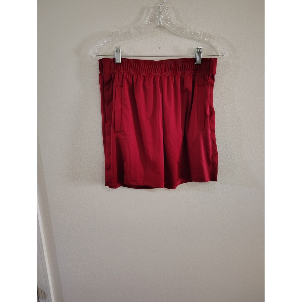 Deyeek Mens Athletic Shorts Red Elastic Waist Pockets Size Small Gym Running